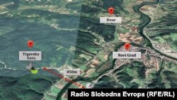 Mapa na kojoj se vidi koliko je nuklearni otpad udaljen od naseljenih mjesta