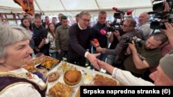 Predsednik Srbije Aleksandar Vučić tokom posete Kosjeriću, 31. maj 2025.