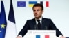 Presidenti i Francës, Emmanuel Macron, gjatë konferencës për media pas takimit në Paris për Ukrainën. 26 shkurt 2024. 