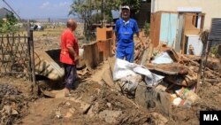 Поплавените домови на жителите на Стајковци, август 2016 година 