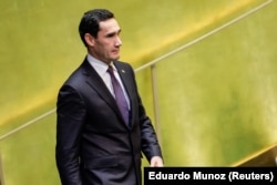 Түркіменстан президенті Сердар Бердімұхамедов БҰҰ Бас Ассамблеясының 80-сессиясы кезінде. Нью-Йорк, 23 қыркүйек, 2025 жыл