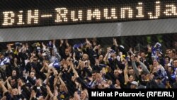 Navijači na utakmici u kojoj je BiH savladala Rumuniju sa 2:1, 26. mart 2011