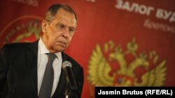 Ministri i Punëve të Jashtme të Federatës Ruse, Sergej Lavrov, gjatë vizitës në Sarajevë, 14 dhjetor 2020.