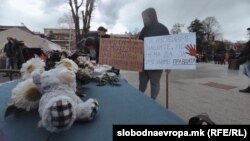 Кочани, оддавање почит на загинатите во пожарот, 17 март 2025 година