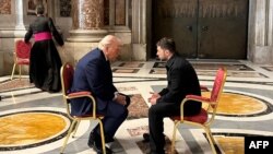 Donal Trump și Volodimir Zelenski s-au întâlnit la Roma, pe 26 aprilie.