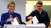 Kolinda Grabar Kitarović i Zoran Milanović prilikom glasanja na izborima 22. decembra