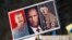 A banner with the image of Joseph Stalin, Vladimir Putin and Adolf Hitler during one of the protests against Russia's large-scale invasion of Ukraine, February 27, 2022. Photo: Amaury Laporte
