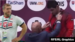 Дзамболат Тедеев (слева), Михаил Мамиашвили и Чермен Валиев