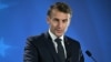France's President Emmanuel Macron holds a press conference after working sessions at the European Council in Brussels on June 26, 2025.