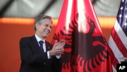 Американскиот државен секретар Ентони Блинкен во прва посета на Албанија, 15 февруари 2024 г.