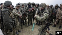 Бійці добровольчого батальйону «Донбас» під час військових навчань неподалік Маріуполя. 1 квітня 2015 року. Ілюстраційне фото