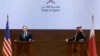 Secretarul de stat al SUA, Antony Blinken (s), și prim-ministrul și ministrul de externe al statului Qatar, șeicul Mohammed bin Abdulrahman Al Thani (d). (REUTERS/Evelyn Hockstein)