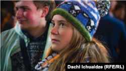 გარემოსდამცველი აქტივისტი გრეტა თუნბერგი. თბილისი. 4 ნოემბერი 