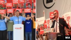 Архивска фотографија: Зоран Заев и Христијан Мицкоски на завршните митинзи на претседателските избори 2019