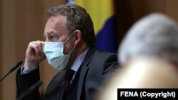 Bakir Izetbegović, zamjenik predsjedavajućeg Doma naroda Parlamentarne skupštine BiH, tokom sjednice 29. novembra 2021.