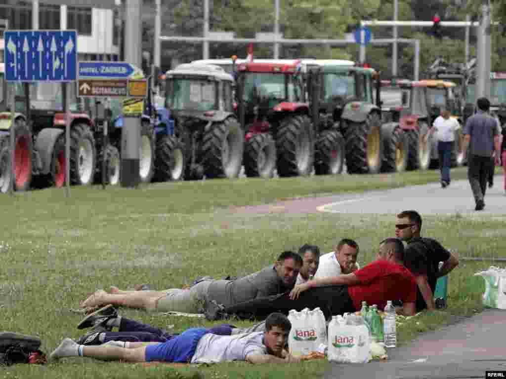 Hrvatska - Protest seljaka - Ovako su u Zagrebu protestirali hrvatski seljaci. Foto: zoomzg, RFE/RL
