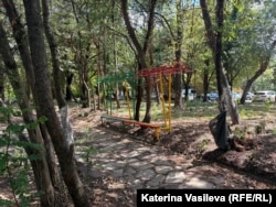 Кадър от парка, почистен от доброволците