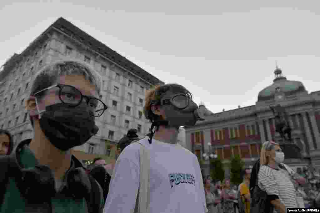 Nakon šetnje kroz centar Beograda, protest je završen na Trgu Republike.