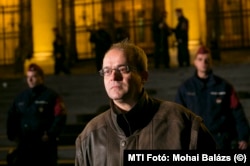 Horváth András egy 2014-es tüntetésen