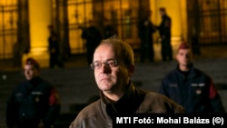 Horváth András egy 2014-es tüntetésen