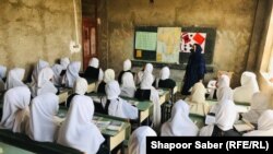 Një klasë me nxënëse në provincën Herat.