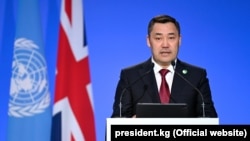 Президент Кыргызстана Садыр Жапаров на саммите мировых лидеров, 2 ноября 2021 г.