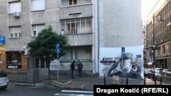 Murali i Ratko Mlladiqit në rrugën Njegosheva në Beograd, 9 nëntor ,2021.