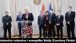 Ministarka rudarstva i energetike Srbije Zorana Mihajlović na sastanku sa predstavnicima kompanije "Zijin Mining Group" i ambasade Kine u Beogradu, 14. februar 2022. 