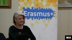 Архивска фотографија од поранешната директорката на Националната агенција за европски образовни програми и мобилност „Еразмуз+“, Лидија Димова, 2020 година.