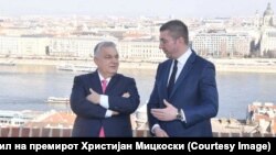 Премиерите на Унгарија и на Северна Македонија, Виктор Орбан и Христијан Мицкоски. Будимпешта, 04.03.2025