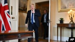 Boris Džonson se priprema za govor povodom ruske invazije na Ukrajinu, London, 24. februar 2022. 