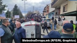 Протест во Кочани поради пожарот во дискотеката „Пулс“ во која на 16 март 2025 загинаа 59-мина, 17 март 2025