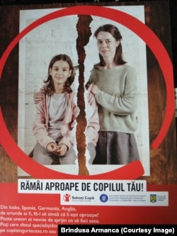 Astfel de flyere au împărțit voluntarii organizației Salvați Copiii la Vama Nădlac