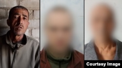 Ališer Tursunov (lijevo) prikazan s drugim ukrajinskim ratnim zarobljenicima čiji su identiteti skriveni.