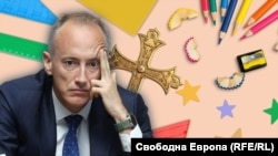 Министърът на образованието Красимир Вълчев. Колаж: Свободна Европа