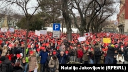 Okupljanje građana i studenata u Subotici, 16. februar 2025.