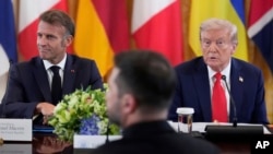 Макрон, Трамп и Владимир Зеленский в Белом Доме