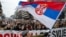 Участники акций протеста в Сербии