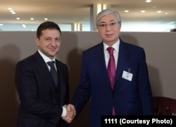 Президент Казахстана Касым-Жомарт Токаев на встрече с президентом Украины Владимиром Зеленским в Киеве, 25 сентября 2019 года