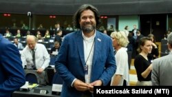 Deutsch Tamás magyar képviselő az Európai Néppárt képviselőcsoportjának ülésén, Strasbourgban, 2019. július 15-én.