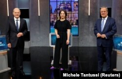 Olaf Scholz - SPD; Armin Laschet - CDU și Annalena Baerbock - Verzi. Ei sunt cei trei posibili urmași ai Angelei Merkel în fruntea Germaniei.