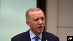 Turski predsjednik Redžep Tajip Erdogan u obraćanju medijima. Istanbul, 3. maja 2024.