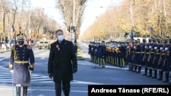 Președintele României, Klaus Iohannis, participă la parada militară organizată de Ziua Nationala a României, 1 decembrie 2021