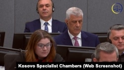 Hashim Thaçi dhe Rexhep Selimi gjatë dëshmisë së Rubinit.