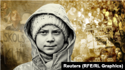 Илустрација- Еко активитската Грета Тунберг