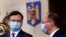 Ministrul român de externe, Bogdan Aurescu (dreapta) și ministrul ucrainean de externe, Dmitro Kuleba, București, 23 aprilie 2021