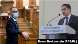 Ministrul Justiției, Sergiu Litvinenco și Procurorul General, Alexandr Stoianoglo.