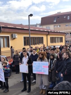 Një protestë e studentëve në veri të Kosovës.