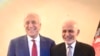 Afghan President Ashraf Ghani (R) also met Zalmay Khalilzad in Munich on February 16.