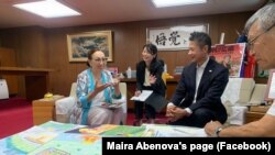 Майра Абенова на встрече с мэром Хиросимы, август 2025 года